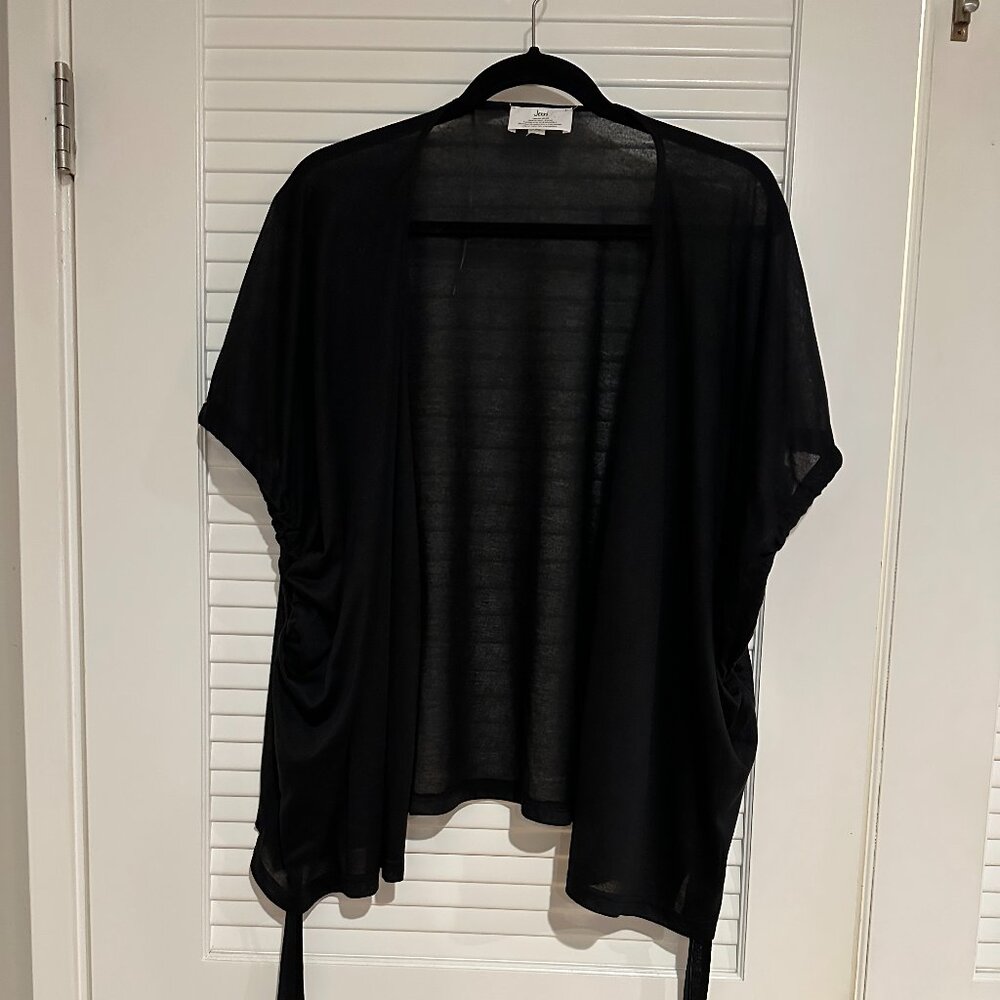 Jenni Black Sheer Tie-Front Kimono Swim Cover-Up – One Size